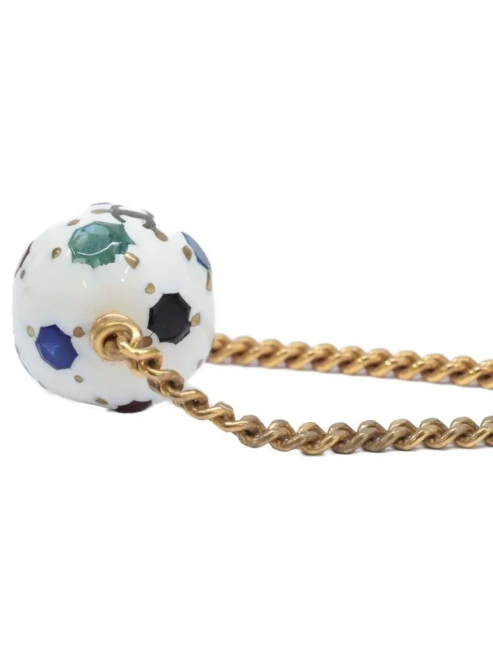Chanel CC Logo Soccer Ball Motif Multi Stone Bracelet - Picture 8 of 9